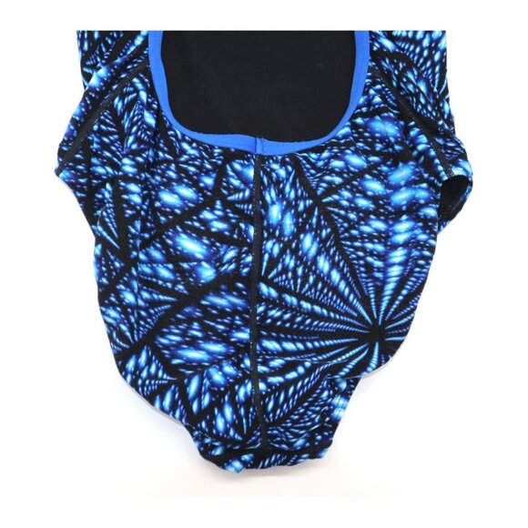 TYR Womens Blue & Black Spider Web One Piece Swimsuit Size 36 Summer Stretch - Picture 9 of 11